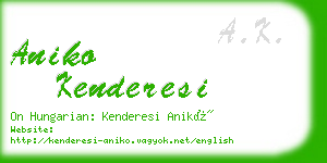 aniko kenderesi business card